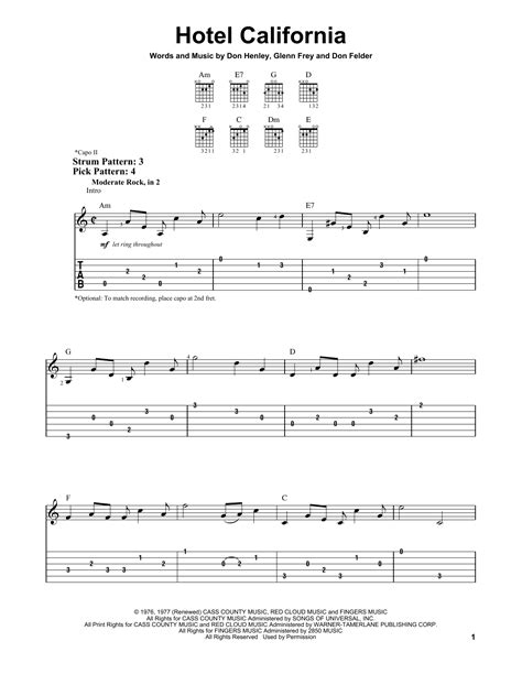 Recommended by The Wall Street Journal. . Hotel california guitar chords